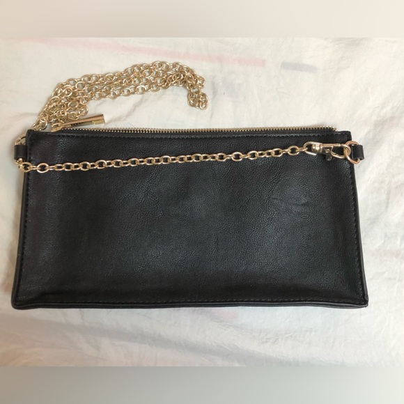 ALDO black rectangular clutch/crossbody with detachable chain strap size 8x4 EUC - Picture 3 of 7